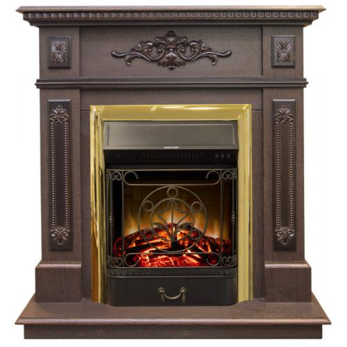 Каминокомплект Real Flame Lilian (темный орех)+Majestic-S Lux BR Каминокомплект Real Flame Lilian (темный орех)+Majestic-S Lux BR в Хабаровске