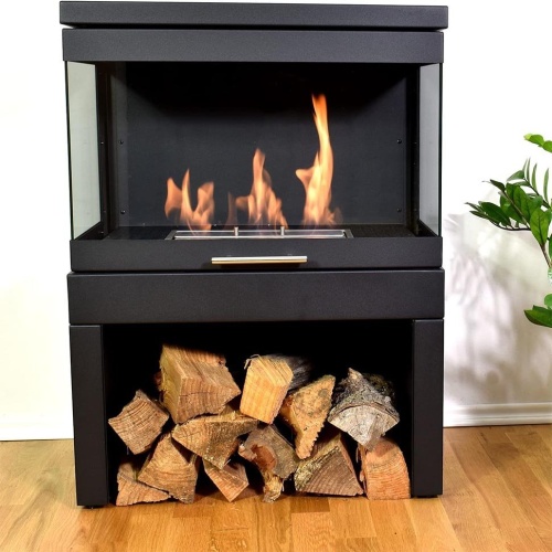 Напольный биокамин SteelHeat FAMILY черный SteelHeat